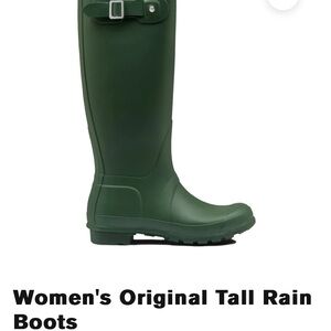 Hunter Green Tall Winter Rain Boots